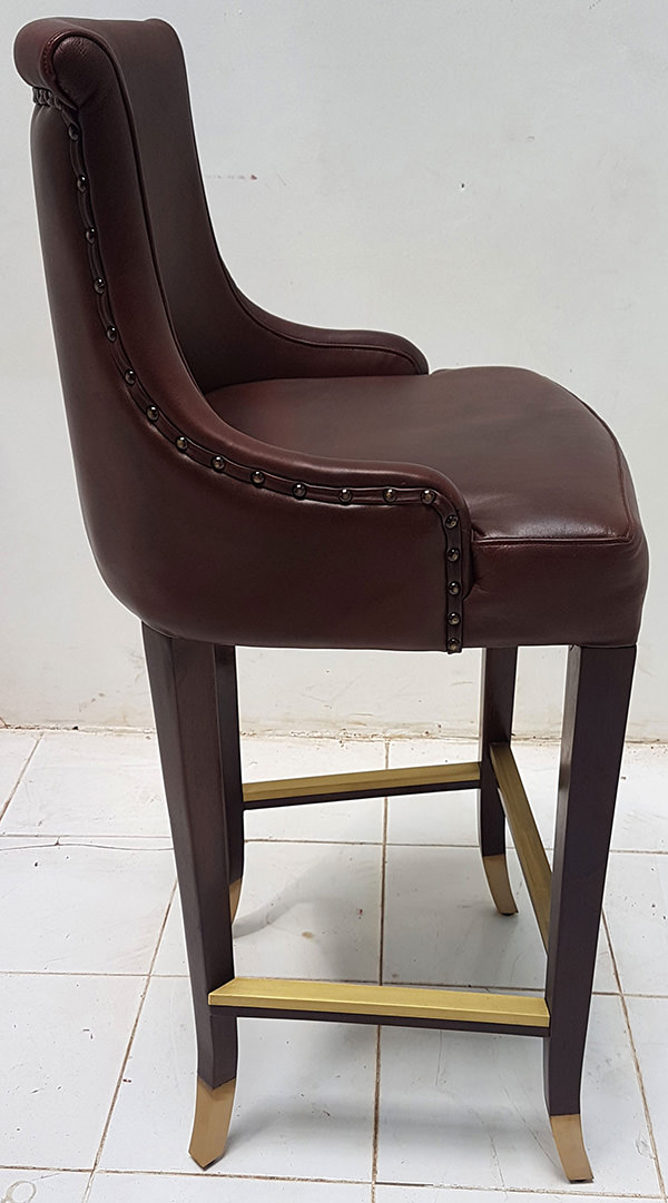 antique leather bar chair