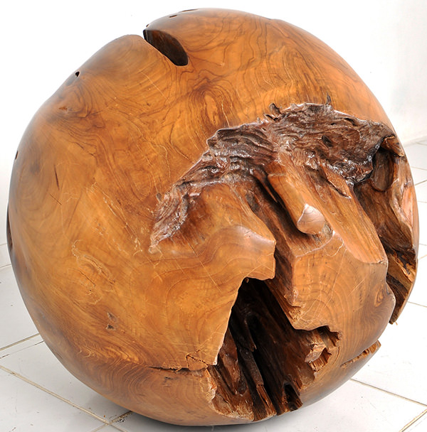 round teak root deco