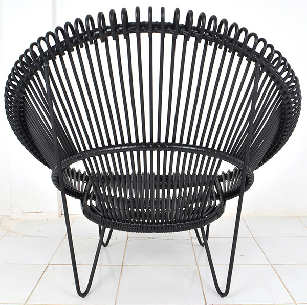 cocoon polyethylene wicker armchair with aluminum frame