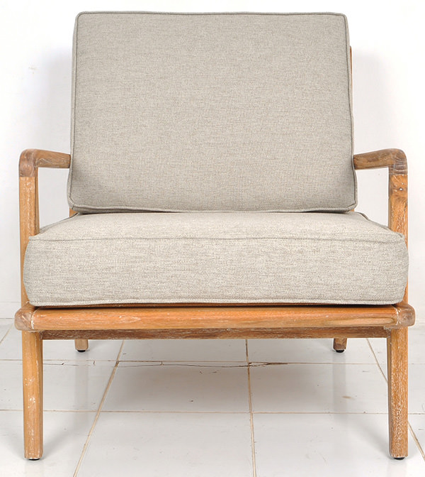 bespoke indoor wide armchair with grey fabric