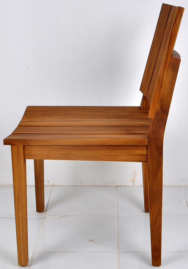 teak garden chair with natural brown stain