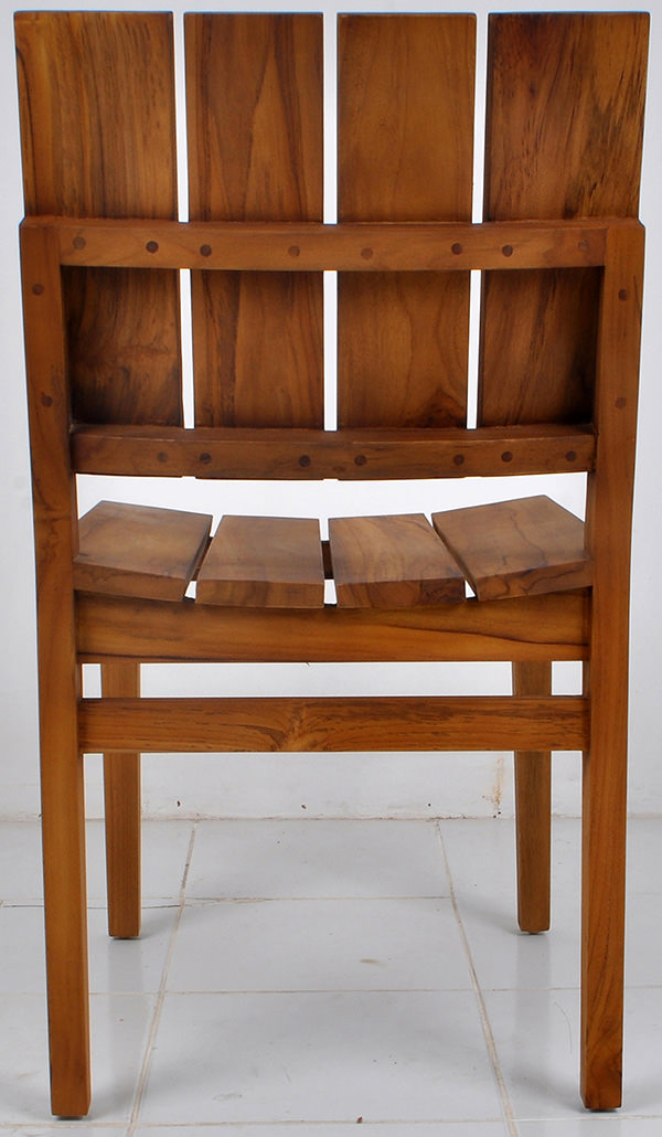 teak garden chair with brown stain