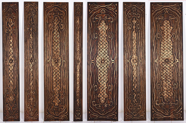 handmade reclaimed carved wooden panels