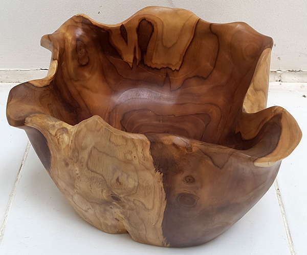 teak root pot with natural shape