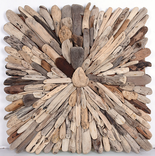 reclaimed natural drift wood indoor wall deco