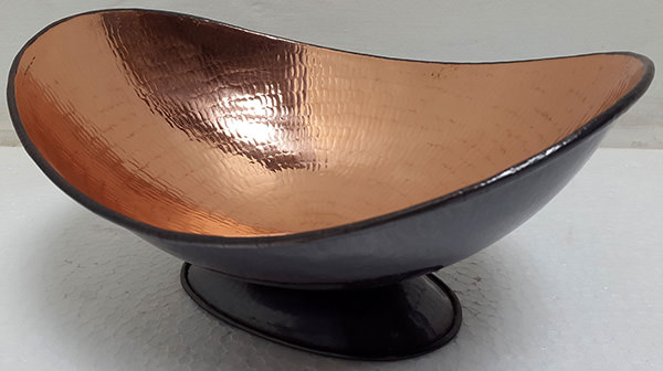 black and pink copper bowl