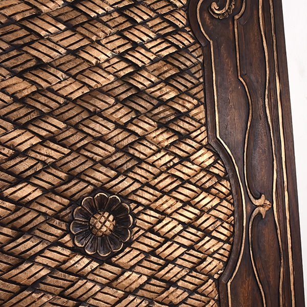 handmade reclaimed carved wooden panels for restaurant wall decor
