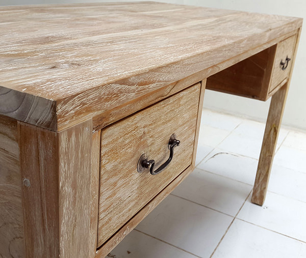 teak desk with two drawers