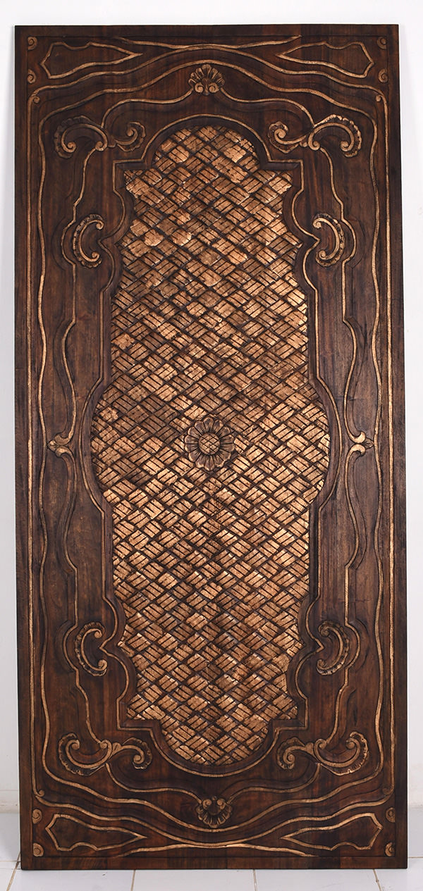 carved wall wooden panel with vintage finish