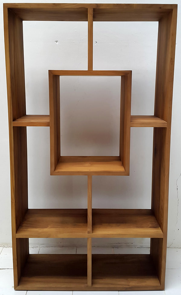 natural teak bookcase