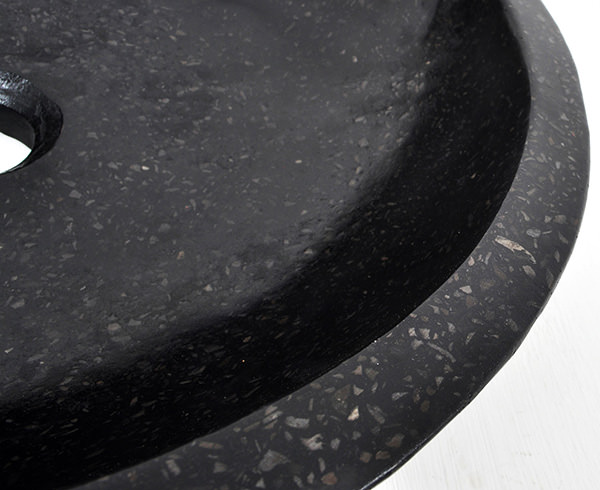 black terrazzo sink