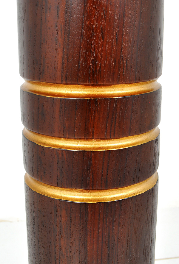 mahogany brown and gold wood