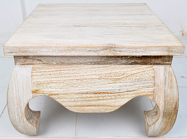 white washed square table