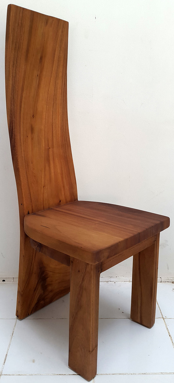 natural matte solid suar dining chair