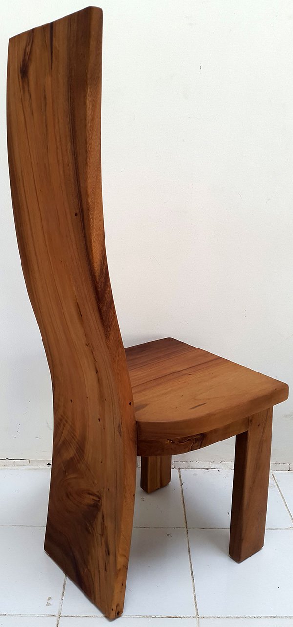 natural matte solid suar wooden dining chair