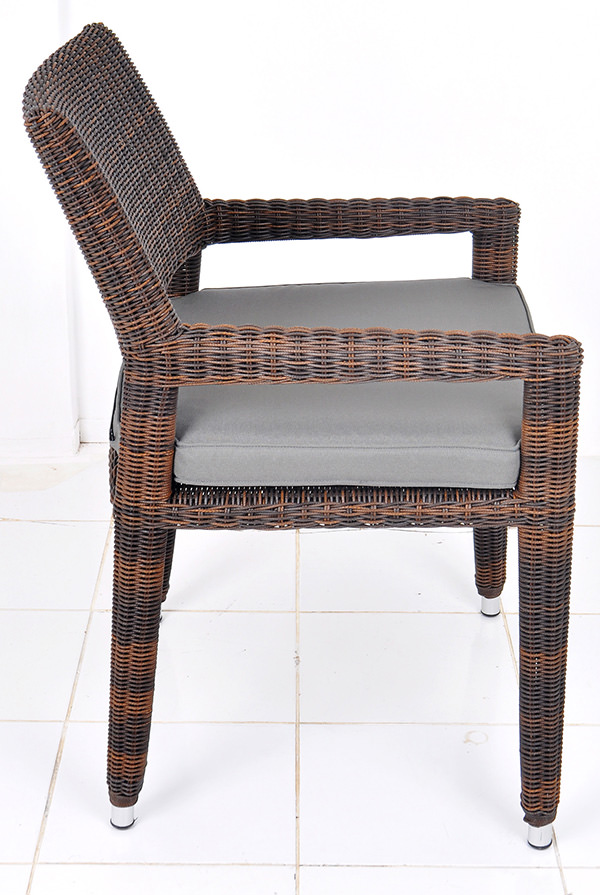 synthetic aluminium and rattan armchair