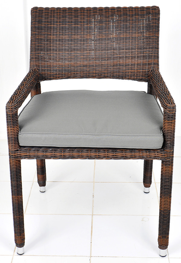 aluminium and rattan armchair