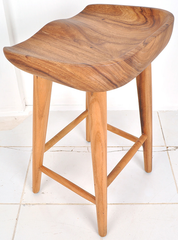 solid teak counter bar suar wood stool