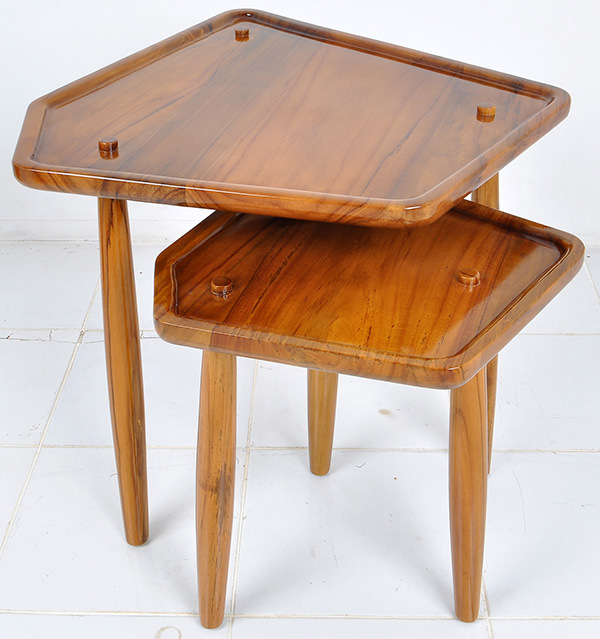 Scandinavian wooden side tables