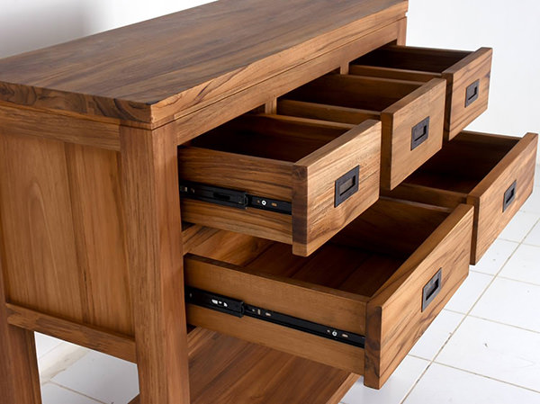 5 drawers wooden console table
