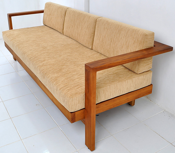 teak indoor couch