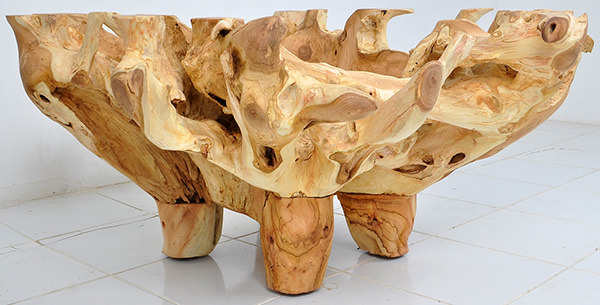 teak root table