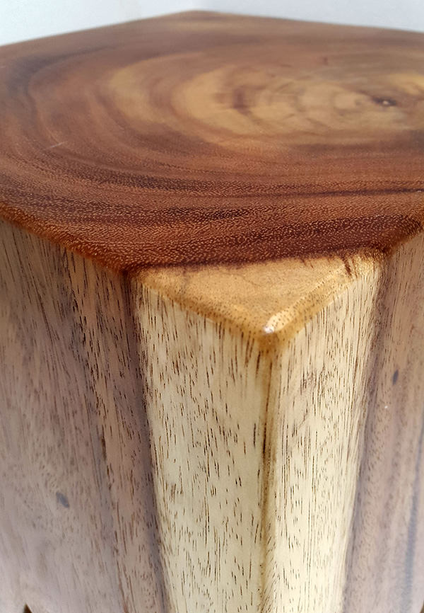 square suar stool with 4 legs and natural finish