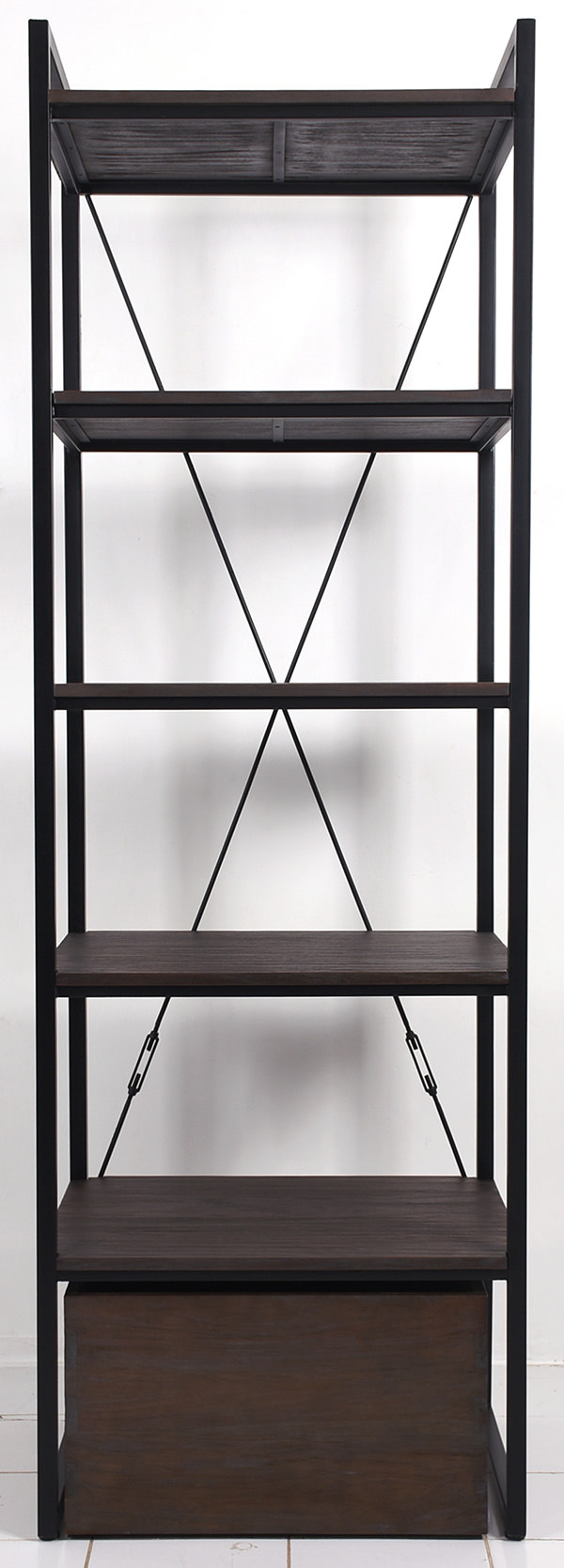 wood and iron wine rack