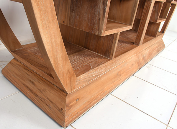 circle teak bookcase shelf