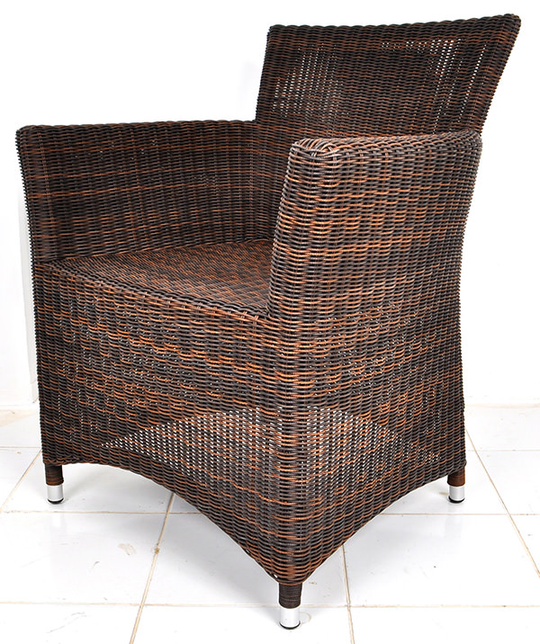 Scandinavian brown garden synthetic rattan armchair