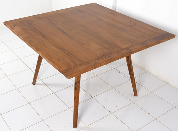 Indoor restaurant table with Danish design and natural stain