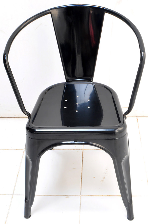 Classic black iron dining armchair with Danish design