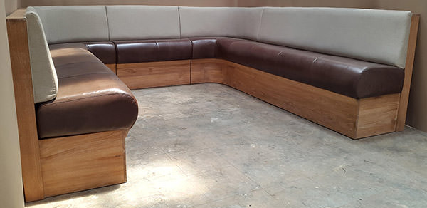 leather and linen banquette manufacturer for restaurant