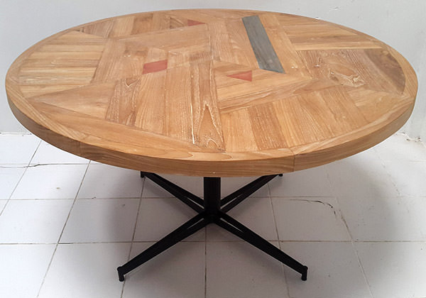 square teak outdoor party table