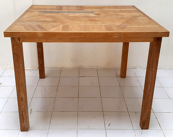 square teak outdoor table