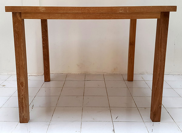square teak outdoor high bar table