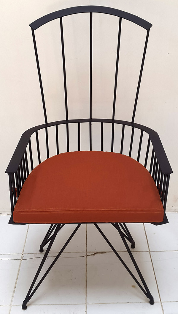 outdoor iron armchair