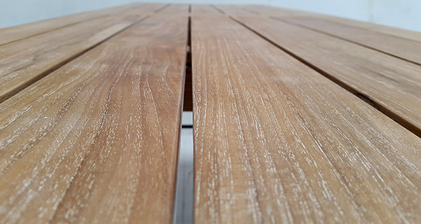 outdoor teak with white washed finishing