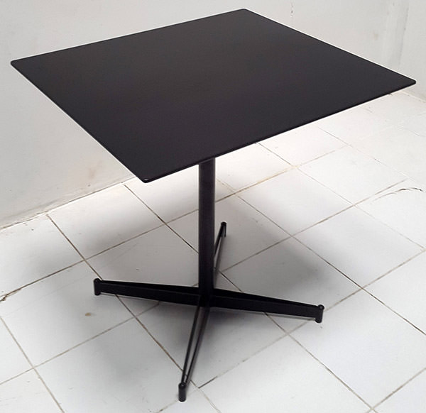 square black iron outdoor table