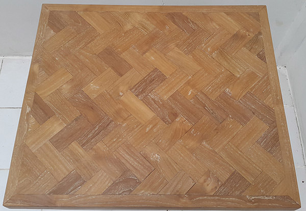 table top with teak lamination