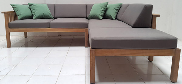L-shaped outdoor sofa