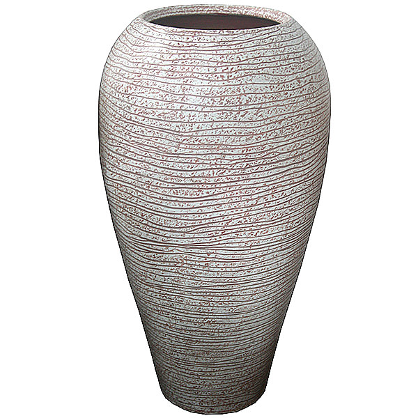 withe and rose terra-cotta vase