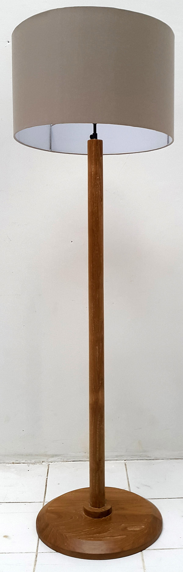 teak standing lamp for restaurant