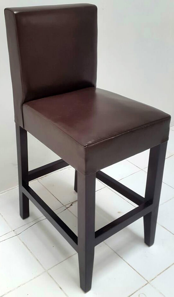 dark brown teak and genuine Italian leather chair