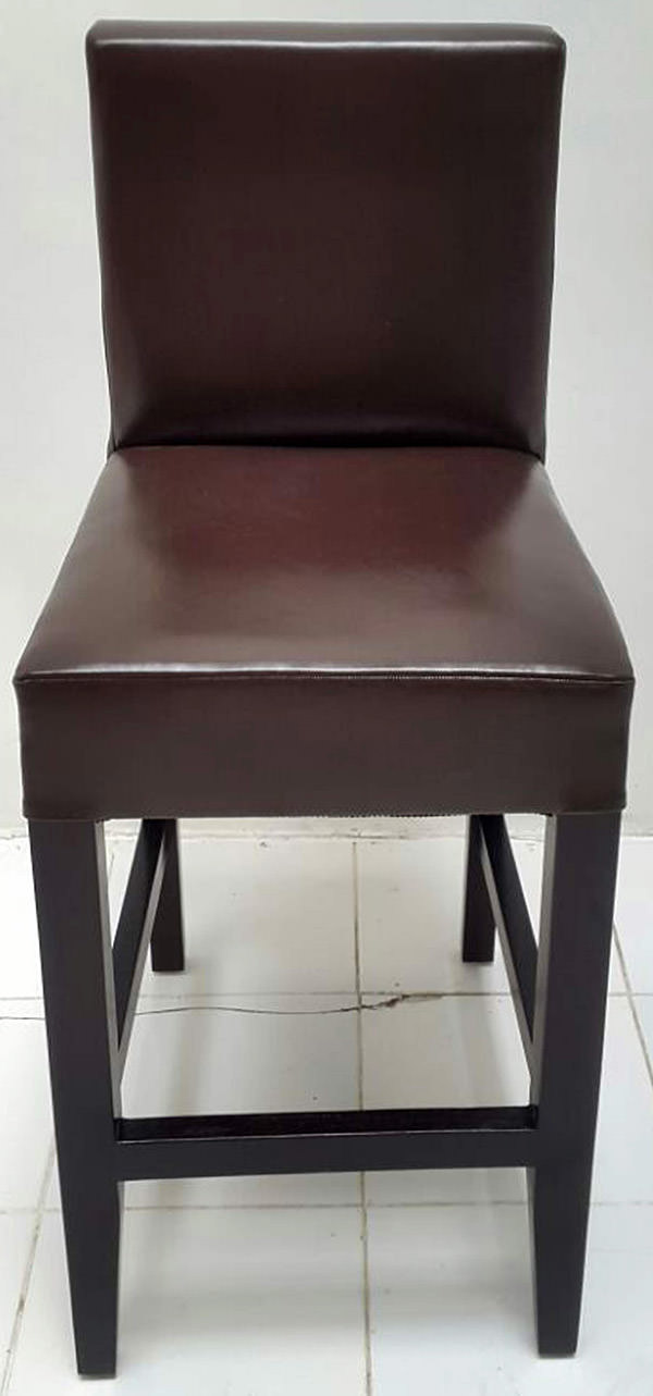teak and genuine Italian leather bar chair
