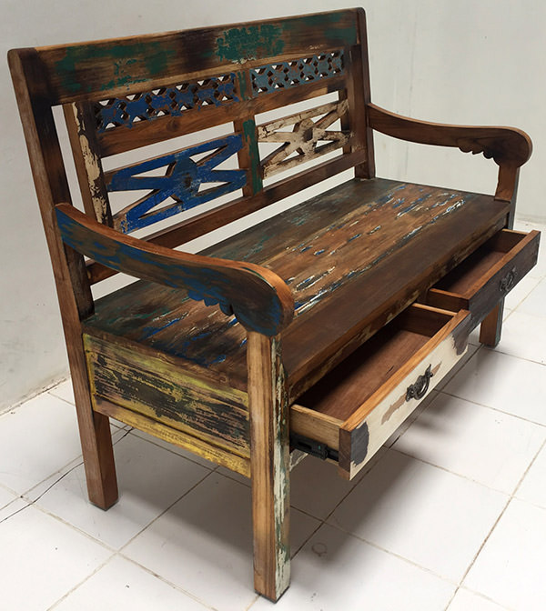 teak boat wood bench