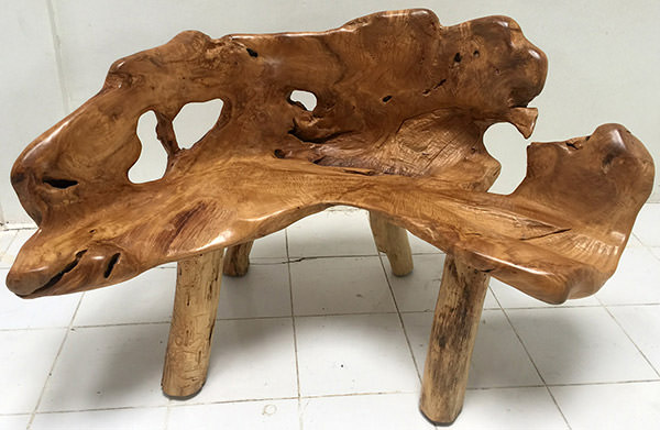 natural teak bench