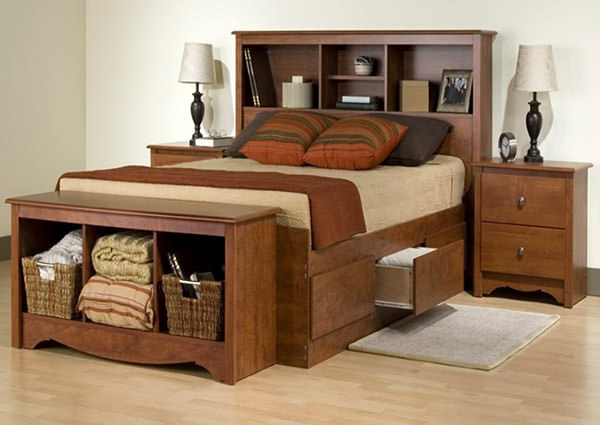bedroom with teak furniture