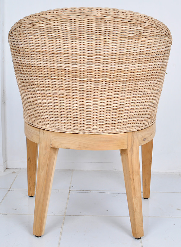 natural rattan and teak Danish chair