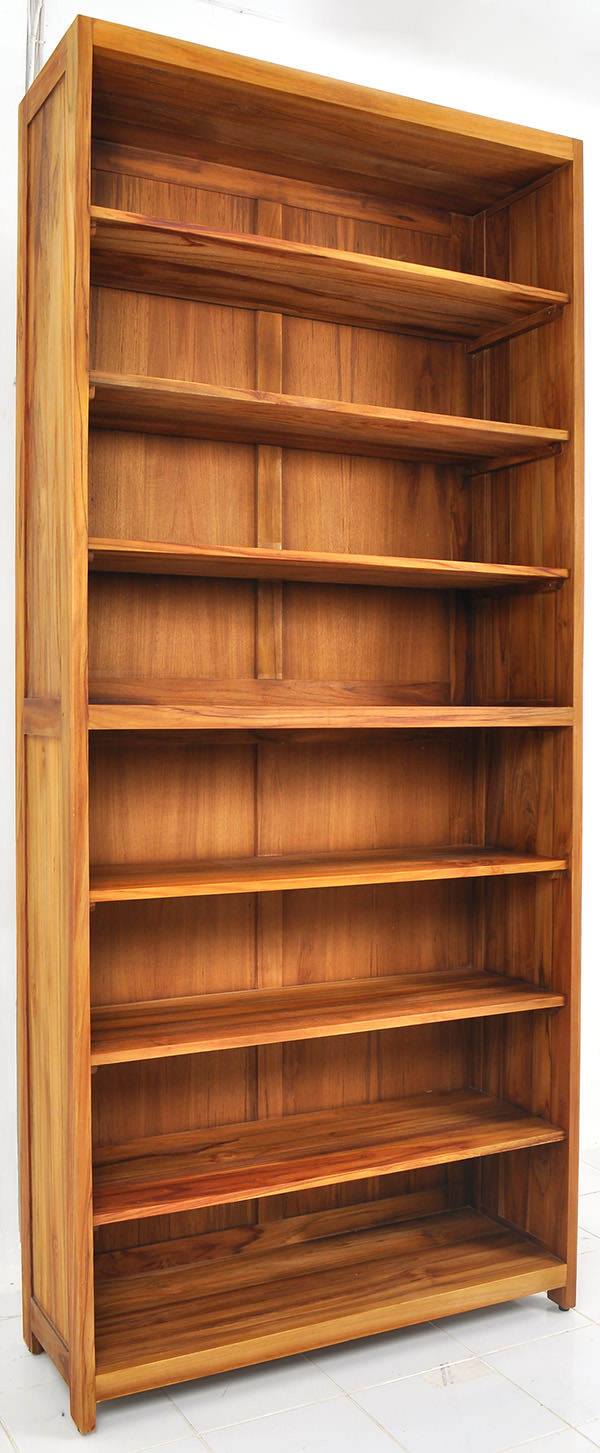 teak wooden bookcase with simple design